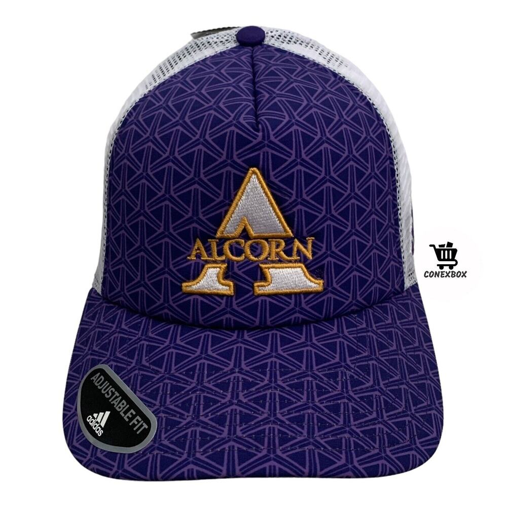 Adidas Alcorn State Braves Foam Trucker Vented Adjustable Snapback Hat Cap NEW